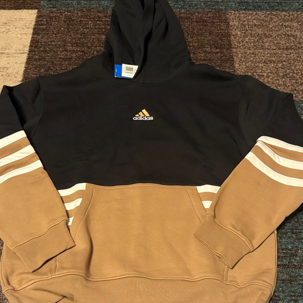 Adidas Men's Black and Brown Archive Hoodie